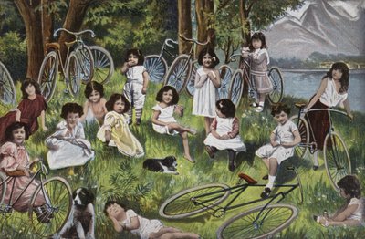 Bambini e biciclette accanto a un lago in Europa da European School