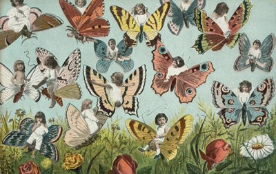 Bambini come farfalle (litografia a colori) da European School