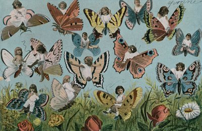 Bambini come farfalle (litografia a colori) da European School
