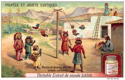 Bambini in Messico che giocano con bambole su una giostra da European School
