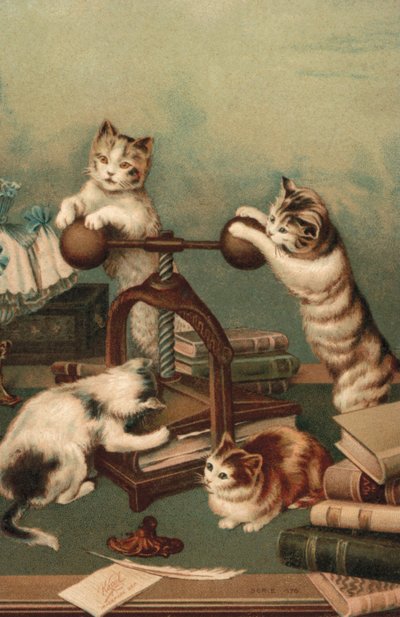 Gatti a fumetti, libri a stampa (litografia a colori) da European School