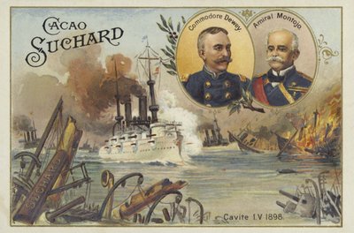 Commodoro George Dewey e Ammiraglio Patricio Montojo, Battaglia della Baia di Manila, Guerra ispano-americana, 1 maggio 1898 da European School