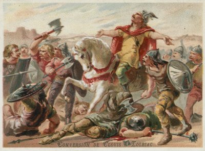 Conversione di Clodoveo I al Cristianesimo nella Battaglia di Tolbiac, 496 da European School