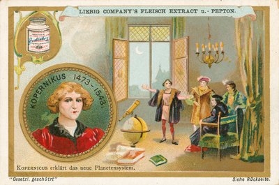 Copernico, carta Liebig, inizio XX secolo (cromo) da European School