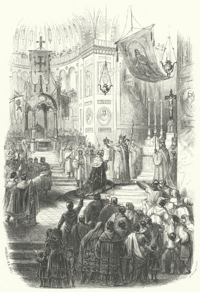 Incoronazione di Baldovino I come Imperatore Latino a Costantinopoli da European School