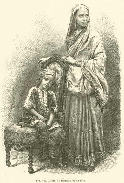 Signora di Bombay e sua figlia da European School