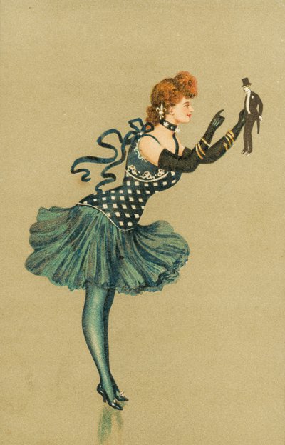Ballerina che tiene una piccola figura di un uomo da European School