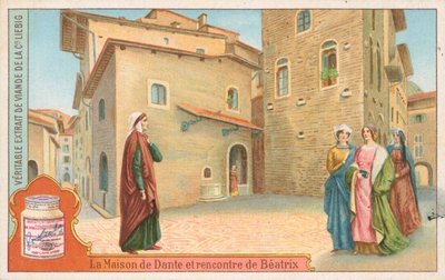 Dante, carta Liebig, inizio XX secolo (cromo) da European School