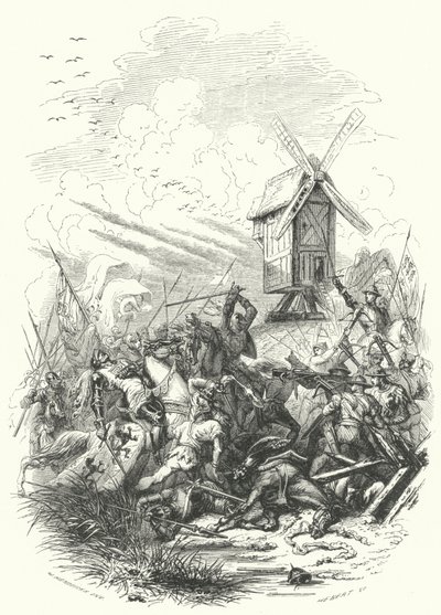 Morte di Giovanni di Boemia nella battaglia di Crécy, 1346 da European School