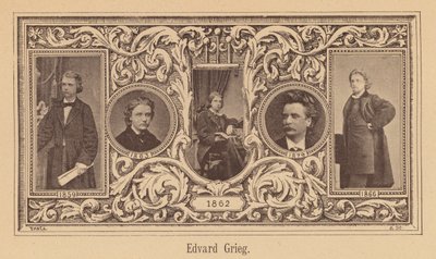 Edvard Grieg, compositore norvegese (incisione) da European School