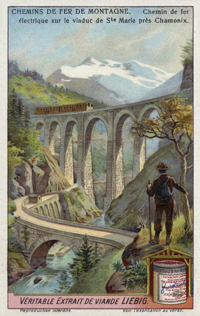 Ferrovia elettrica sul Viaduc Ste Marie, vicino a Chamonix, Francia da European School