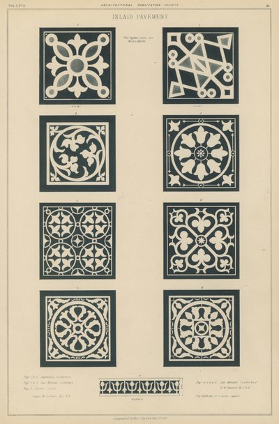Esempi di pavimentazione intarsiata dal Battistero e dalla Chiesa di San Miniato al Monte, Firenze, e dalla Cattedrale di Lucca, Italia da European School