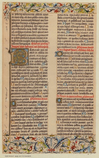 Facsimile dalla Bibbia di Gutenberg da European School