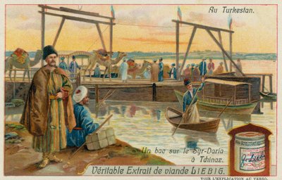 Traghetto che Attraversa il Fiume Syr-Darya a Khujand in Tagikistan da European School