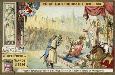 Federico Barbarossa prende la Croce dal Vescovo di Würzburg, Magonza, Germania, Terza Crociata, 1188 da European School