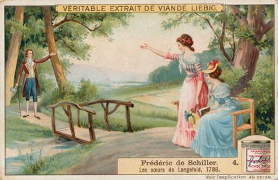 Friedrich Schiller, cartolina Liebig, inizio XX secolo (cromo) da European School
