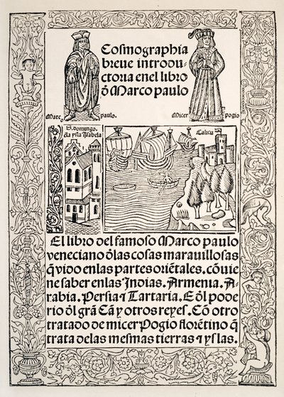 Frontespizio del Milione di Marco Polo da European School