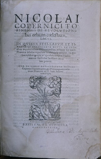 Frontespizio della seconda edizione di De Revolutionibus Orbium Coelestium di Niccolò Copernico da European School