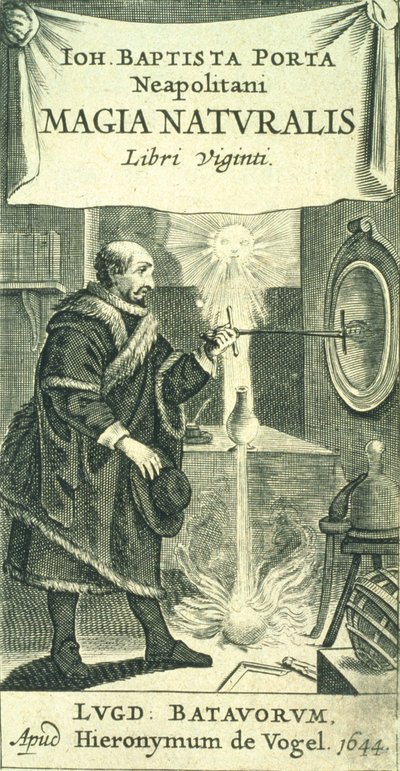 Frontespizio di Magiae Naturalis Libri Viginti di Giovanni Battista della Porta, 1644 da European School