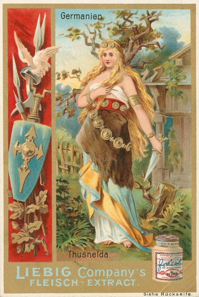 Germania, Thusnelda, carta Liebig, inizio XX secolo da European School