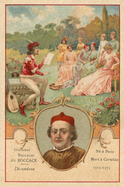 Giovanni Boccaccio, scrittore e poeta italiano, e una scena dal Decameron da European School