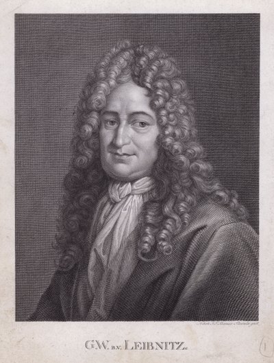 Gottfried Wilhelm Leibniz, filosofo, matematico e polimata tedesco (incisione) da European School