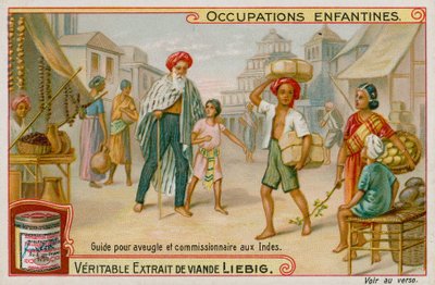 Bambini indiani che lavorano come guide per ciechi e fanno commissioni da European School