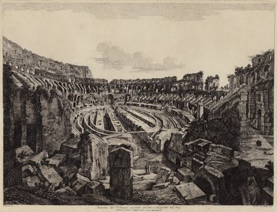 Interno del Colosseo a Roma, scavato nel 1813 e aperto nel 1814 da European School