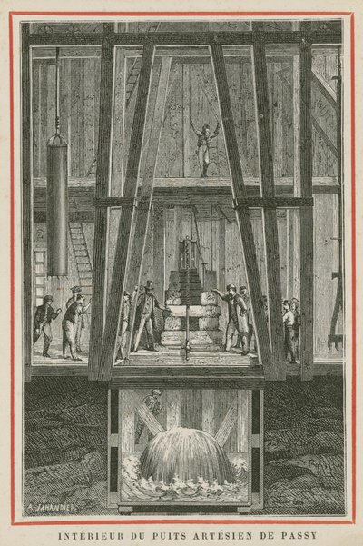 Interno dei pozzi artesiani di Passy, Parigi da European School