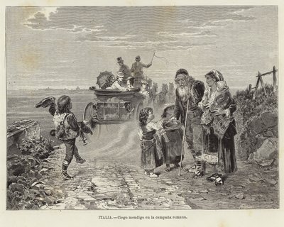 Italia - Mendicante cieco nella campagna romana da European School