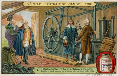 Il motore a vapore a doppio effetto a bassa pressione di James Watt, 1784 da European School