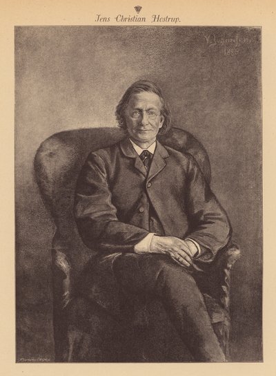 Jens Christian Hostrup, poeta e drammaturgo danese (incisione) da European School