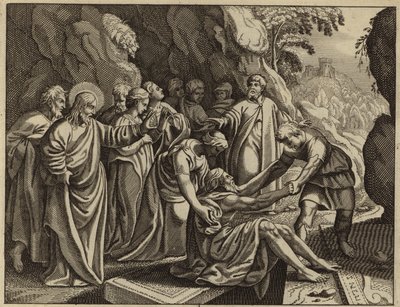 Gesù Cristo risuscita Lazzaro dai morti da European School
