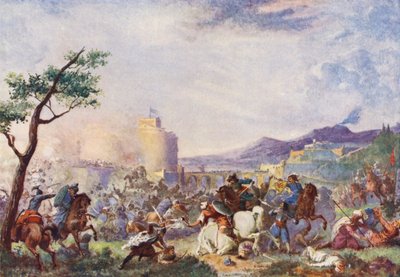 Giovanni Sobieski al Soccorso di Vienna (litografia a colori) da European School