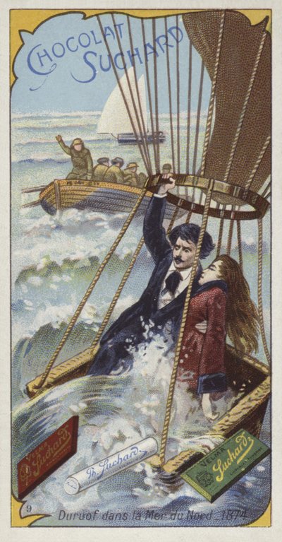 Mongolfiera di Jules Duruof che scende nel Mare del Nord, 1874 da European School