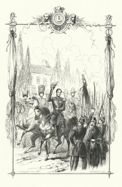 Re Leopoldo I, il Duca di Brabante e il Conte delle Fiandre che rivedono una parata militare, Belgio da European School