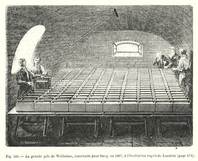 La grande pila di Wollaston, costruita per Davy, nel 1807, all
