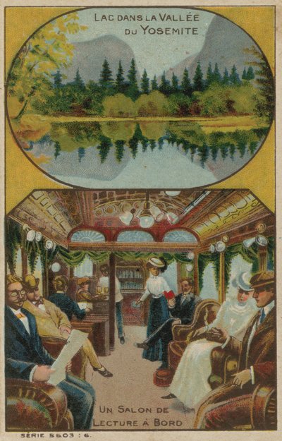 Lago nella Valle di Yosemite e una sala di lettura su una nave da European School
