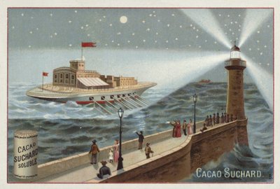 Grande nave a remi illuminata da un faro da European School