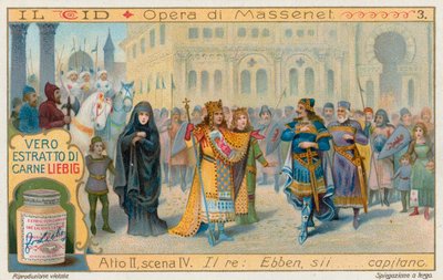 Le Cid di Massenet, carta Liebig, inizio XX secolo (cromo) da European School