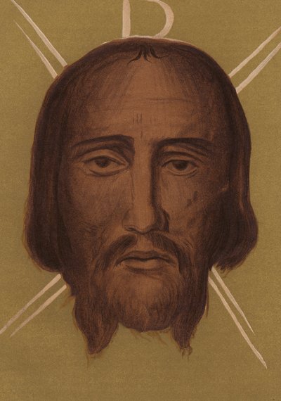 Somiglianza di Gesù Cristo: Dalla Chiesa di San Silvestro, Roma (cromolitografia) da European School