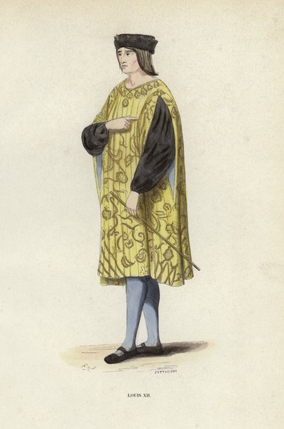 Luigi XII (incisione colorata) da European School