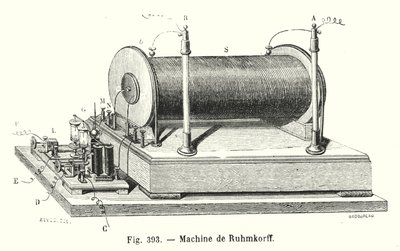 Machine de Ruhmkorff (incisione) da European School