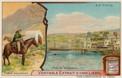 Indiani Mapuche e una Vista del Porto di Valparaiso da European School