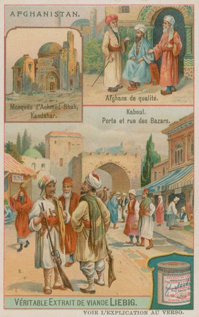 Mausoleo di Ahmad Shah Durrani a Kandahar, Ricchi Afghani e una Vista della Porta e dei Bazar di Kabul da European School