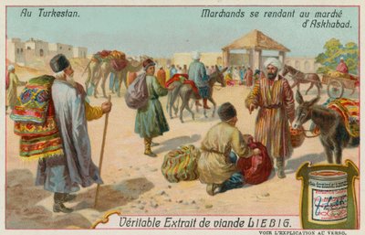 Mercanti che Vanno al Mercato ad Ashgabat in Turkmenistan da European School