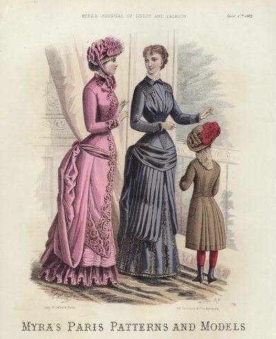 Modelli e modelli di Parigi di Myra (incisione colorata) da European School
