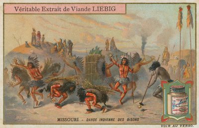 Danza del bisonte dei nativi americani in Missouri da European School