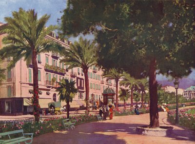 Nizza, Avenue Massena (litografia a colori) da European School