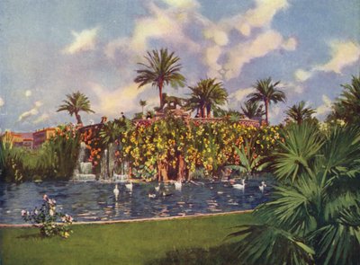 Nizza, La Grotte du Jardin Public (litografia a colori) da European School
